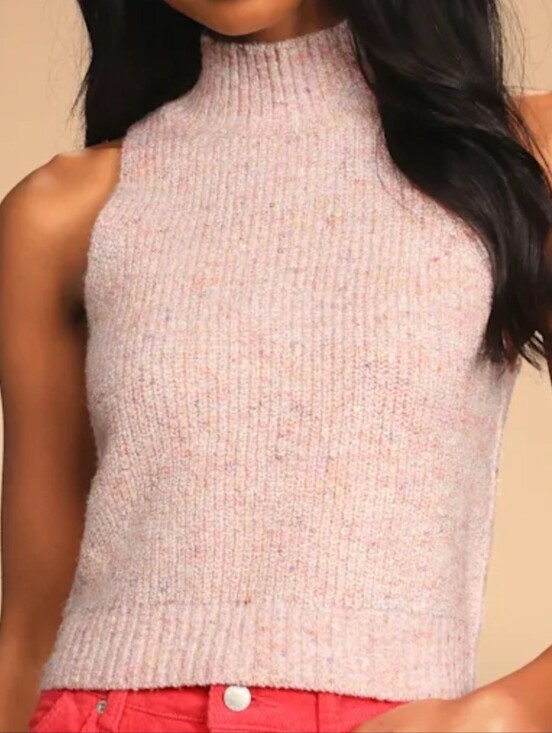 Lulus Sweaters - Lulus Chic For The Day Pink Multiknit Sleeveless Neck Sweater Tank
